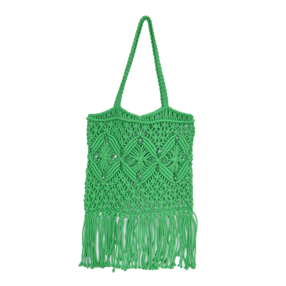 Macrame shoulder bag with fringed design LoungeYard — product view 4