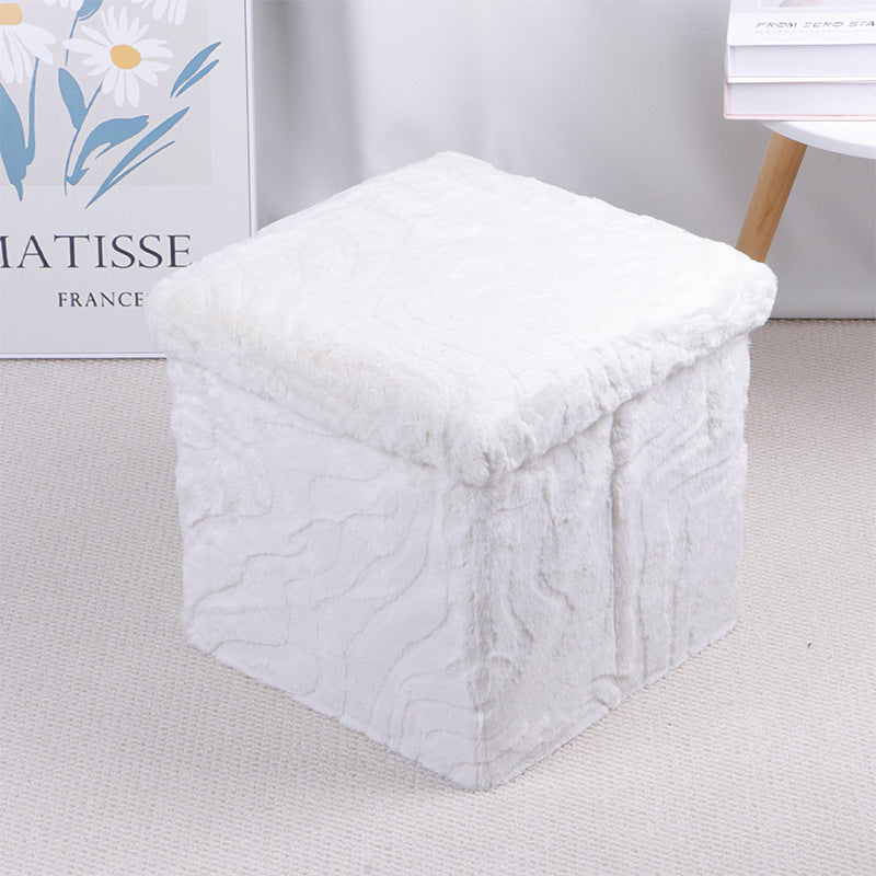 Plush Rectangular Storage Ottoman Bowlift — product view 2