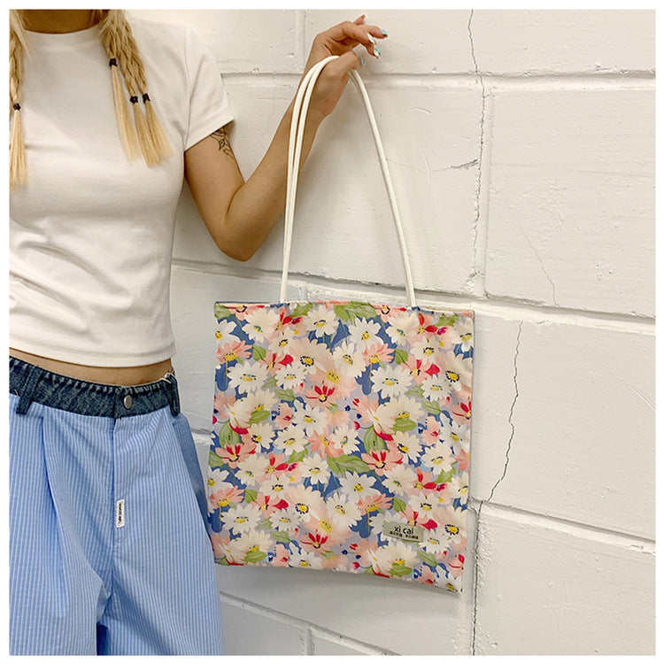 Floral Print Reusable Shopping Tote — product view 3