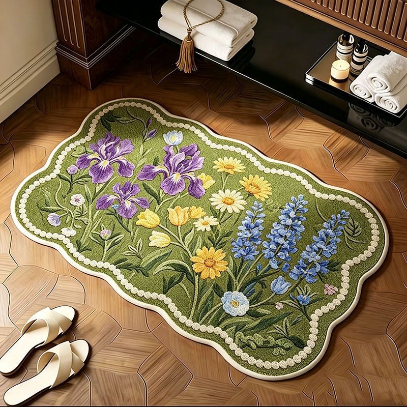 Floral Patterned Memory Foam Bath Mat — product view 3