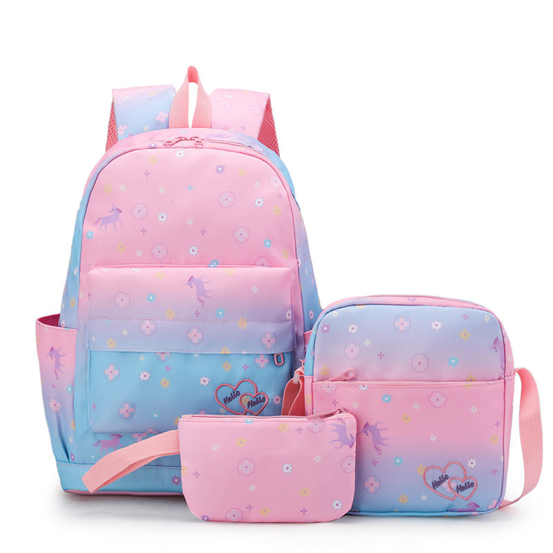 Whimsical Floral Print Backpack Set LoungeYard — product view 3