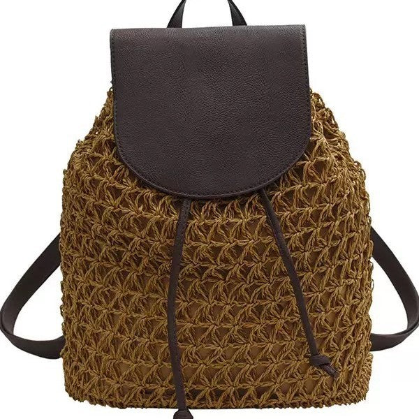 Handcrafted backpack bag with leather embellishments LoungeYard — product view 5