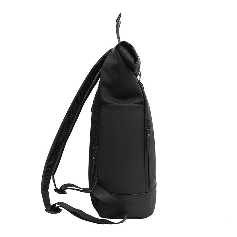 Rolltop Rucksack with ergonomic shoulder straps and waterproof coating LoungeYard — product view 2