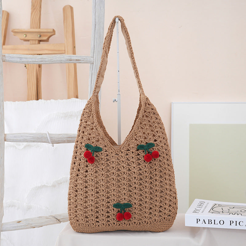 Handcrafted cotton shopper with fruity design LoungeYard — product view 7