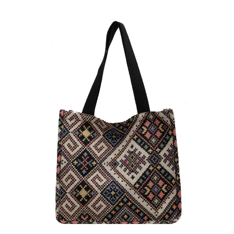 Handcrafted Geometric Patterned Tote Bag — product view 5