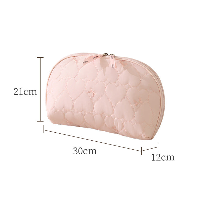 Heart-Quilted Makeup Pouch LoungeYard — product view 6