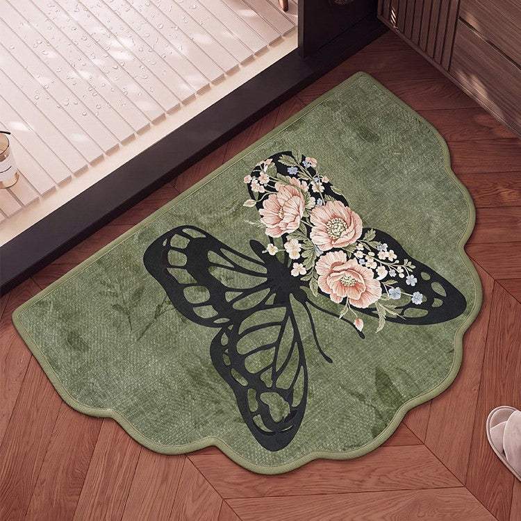 Floral Embroidered Bathroom Mat for Home — product view 2