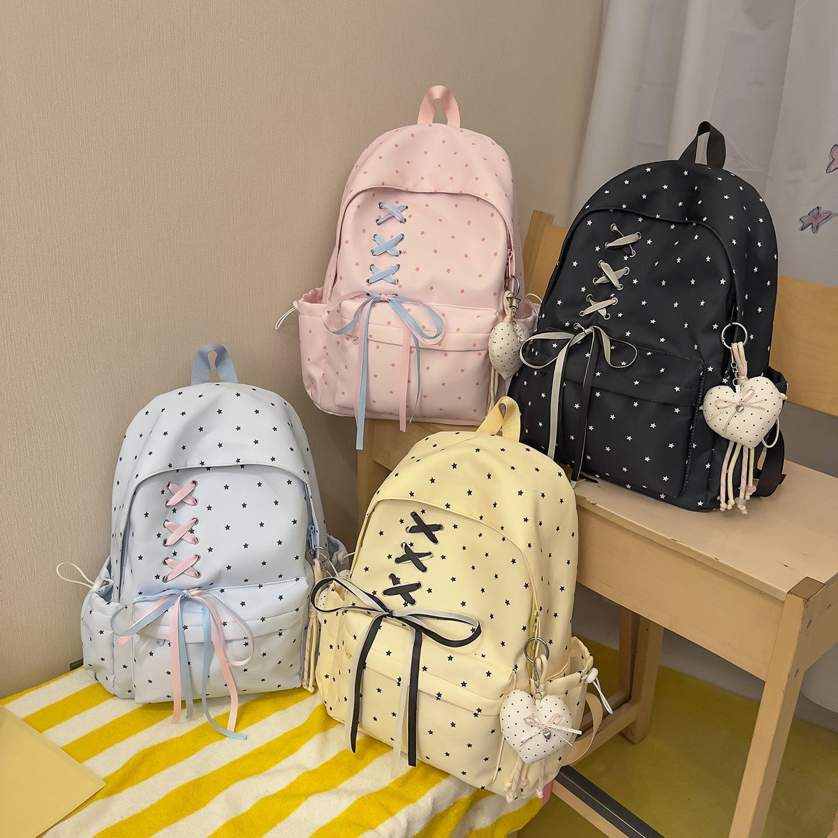 Charming Star-Embellished Backpack LoungeYard — product view 4