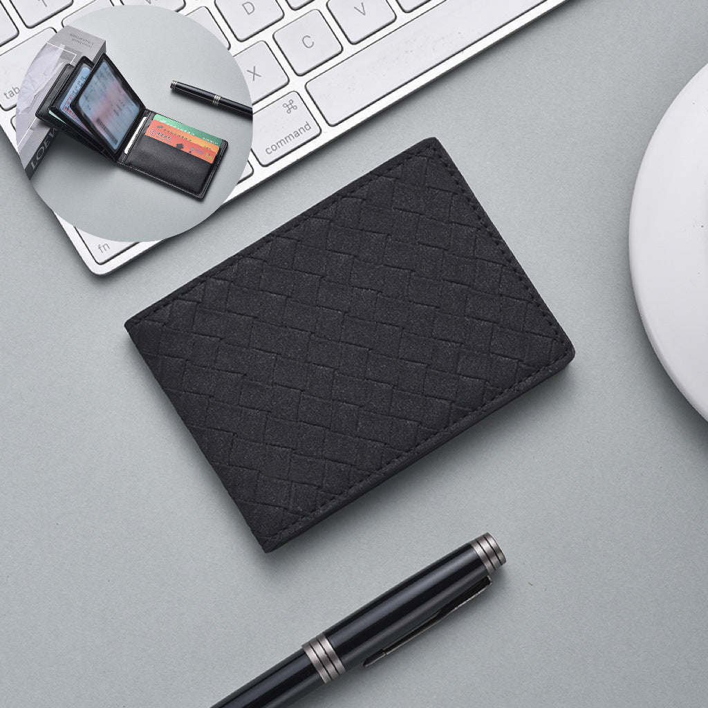 Stylish Woven Leather Cardholder LoungeYard — product view 7