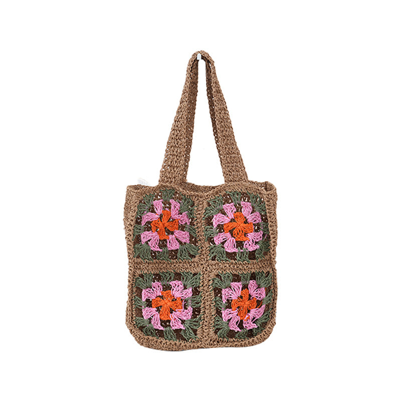 Handcrafted crochet bag with floral patterns LoungeYard — product view 4