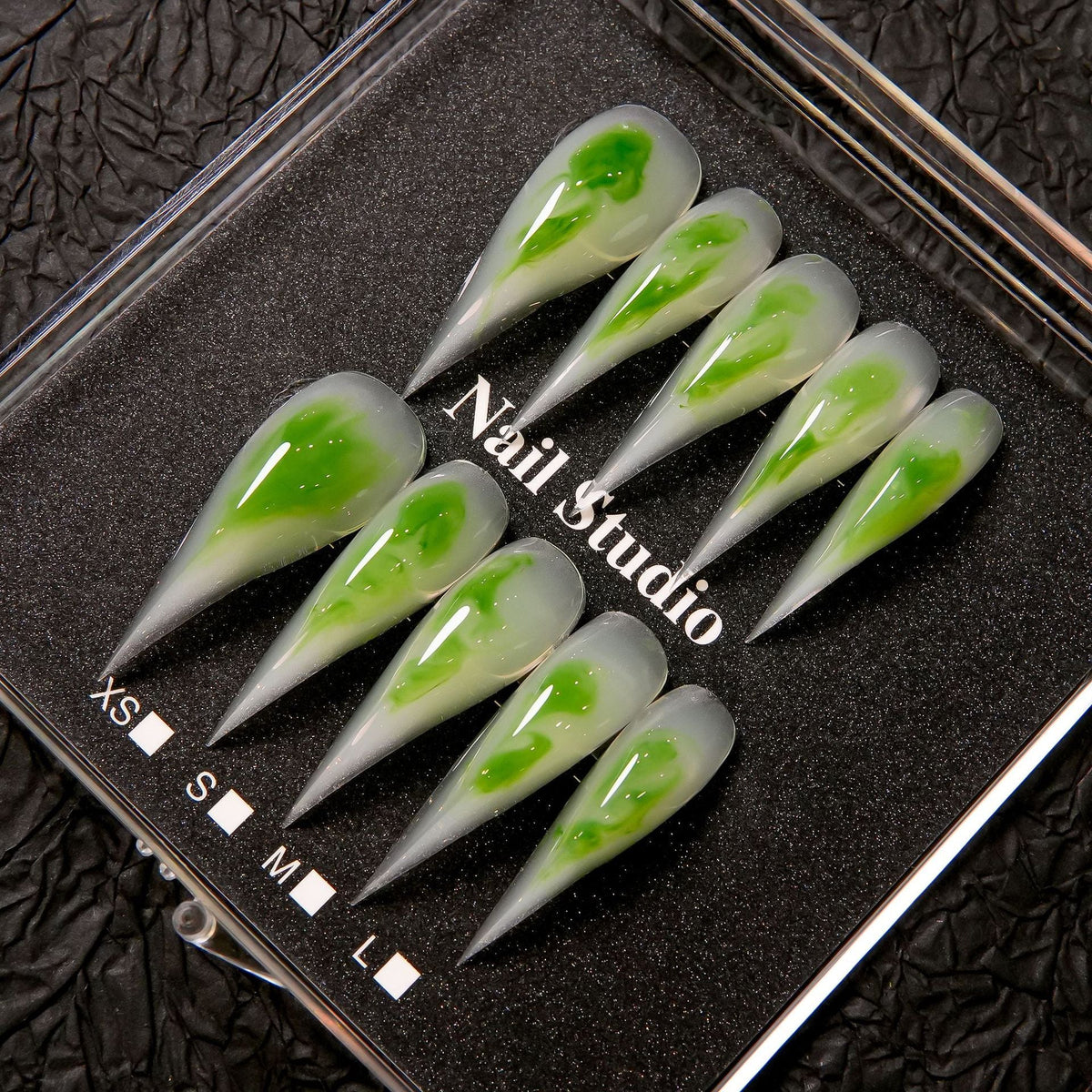 Stiletto Press-On Nail Set with Unique Marble Design — product view 4
