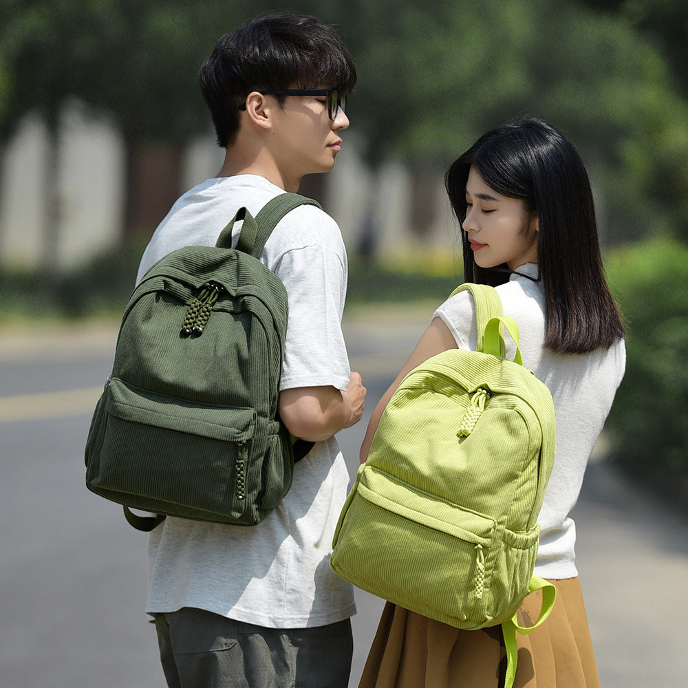 Casual Corduroy Backpack LoungeYard — product view 2