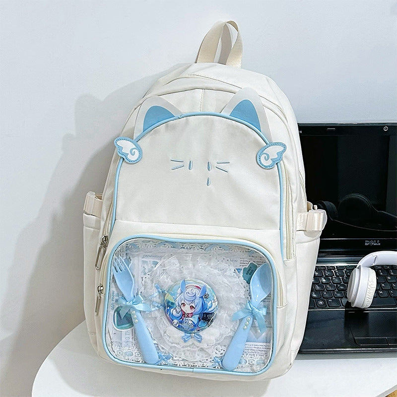 Playful Cat-Ear Graphic Backpack LoungeYard — product view 6