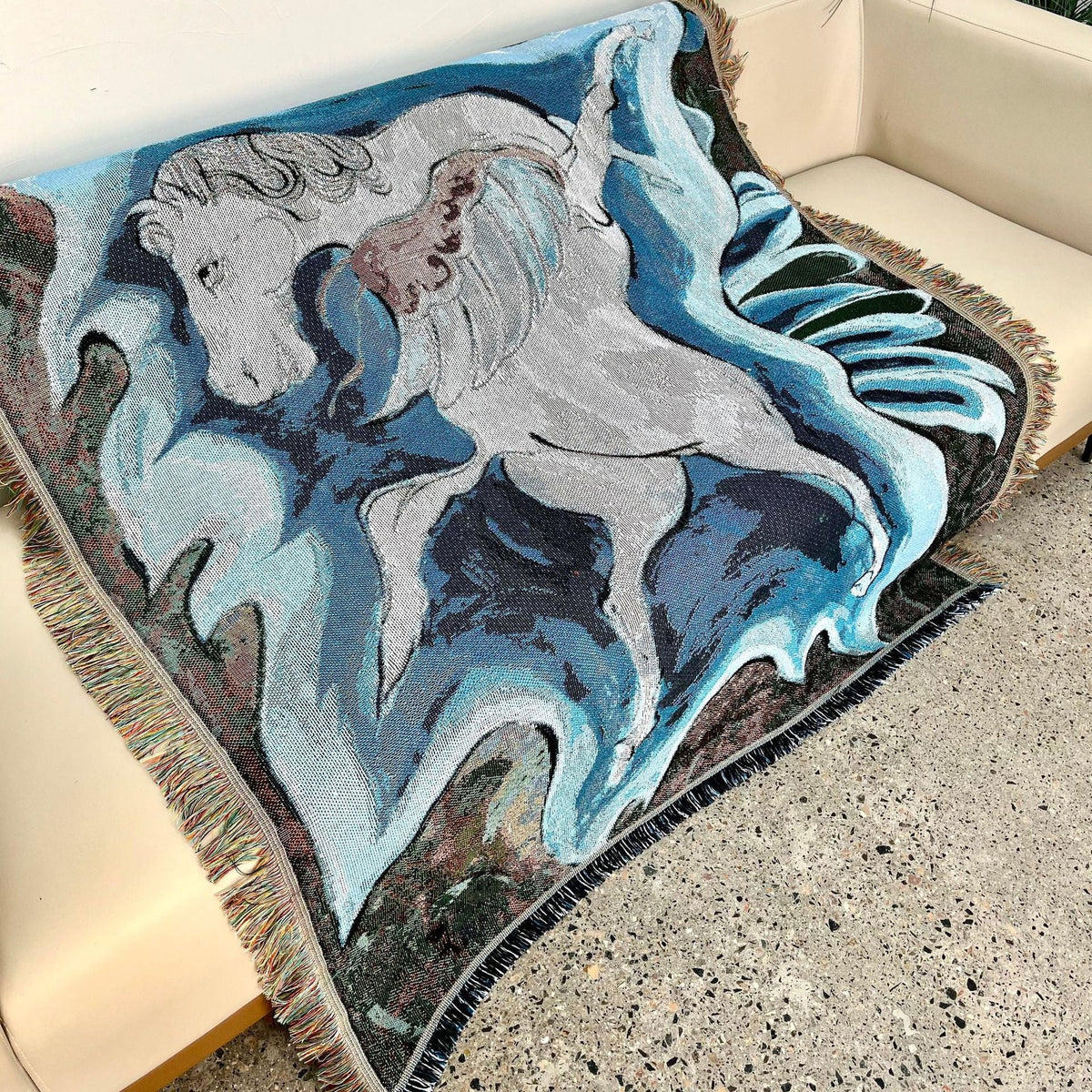Artistic Unicorn-Themed Throw Blanket — product view 6
