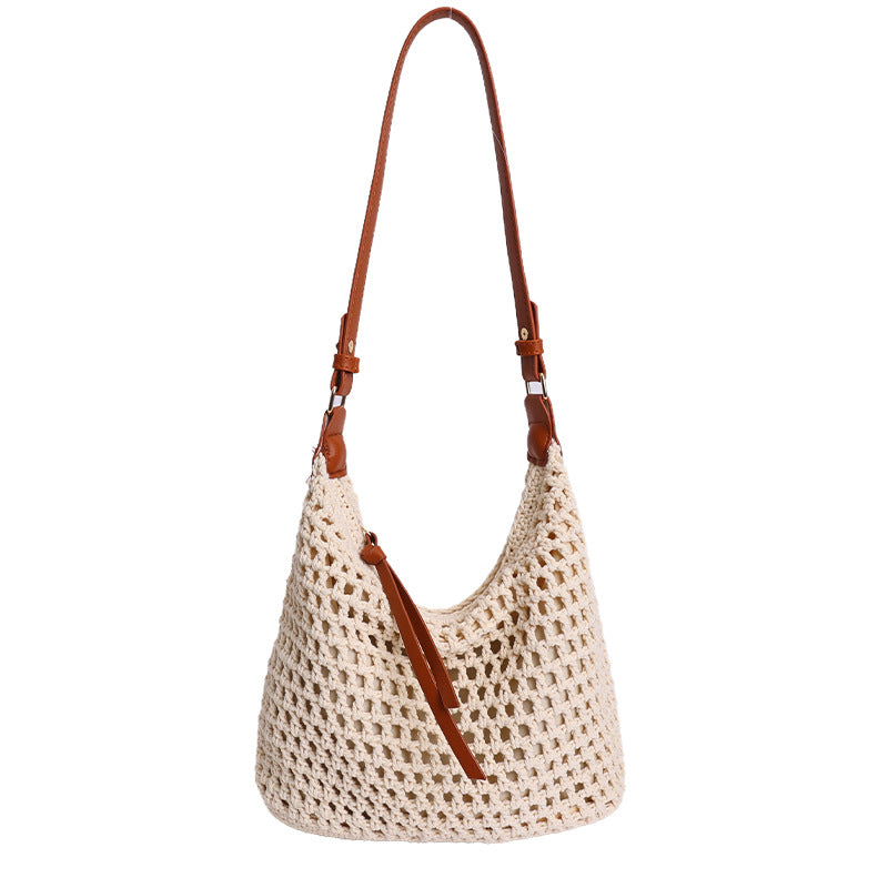 Trendy Mesh Bag with Leather Accents LoungeYard — product view 6