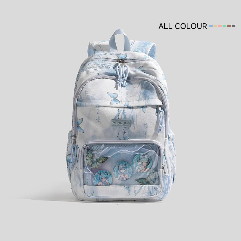 Butterfly-Printed Multi-Compartment Backpack LoungeYard — product view 6
