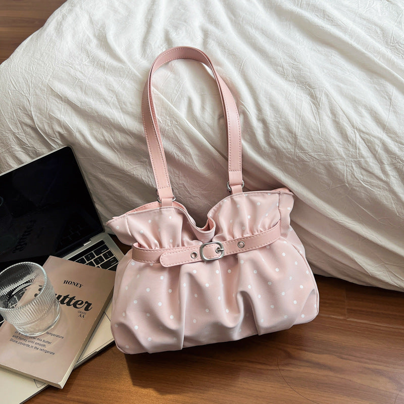 Stylish Soft Fabric Pleated Handbag — product view 4