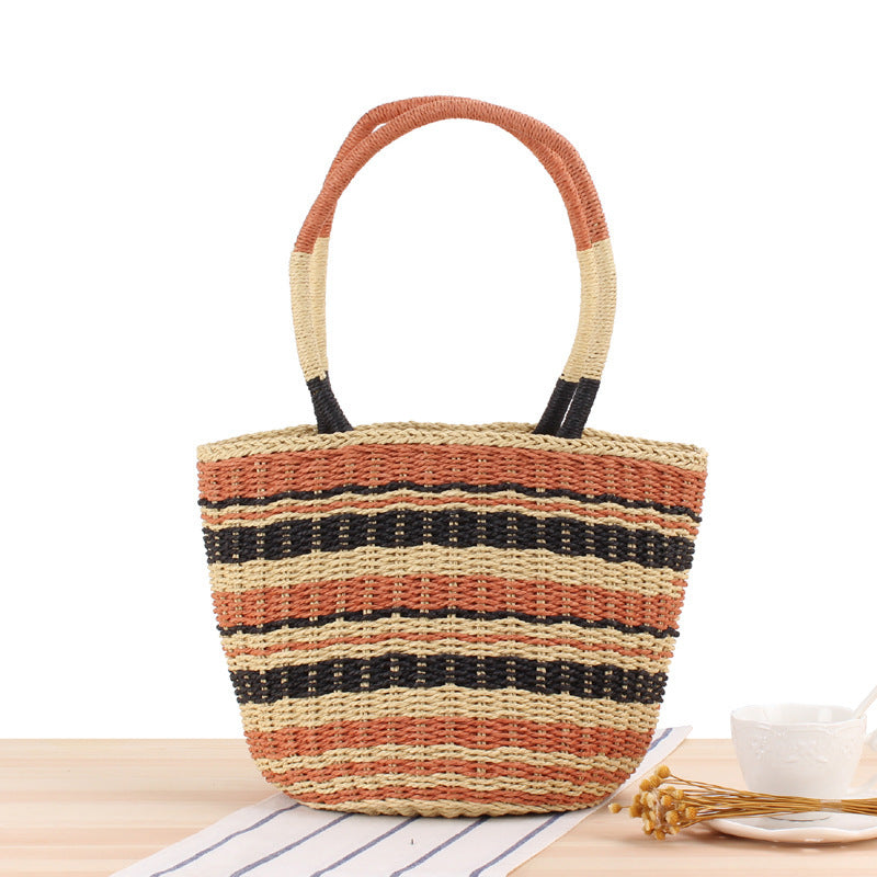 Braided beach bag with wide carrying handle LoungeYard — product view 6
