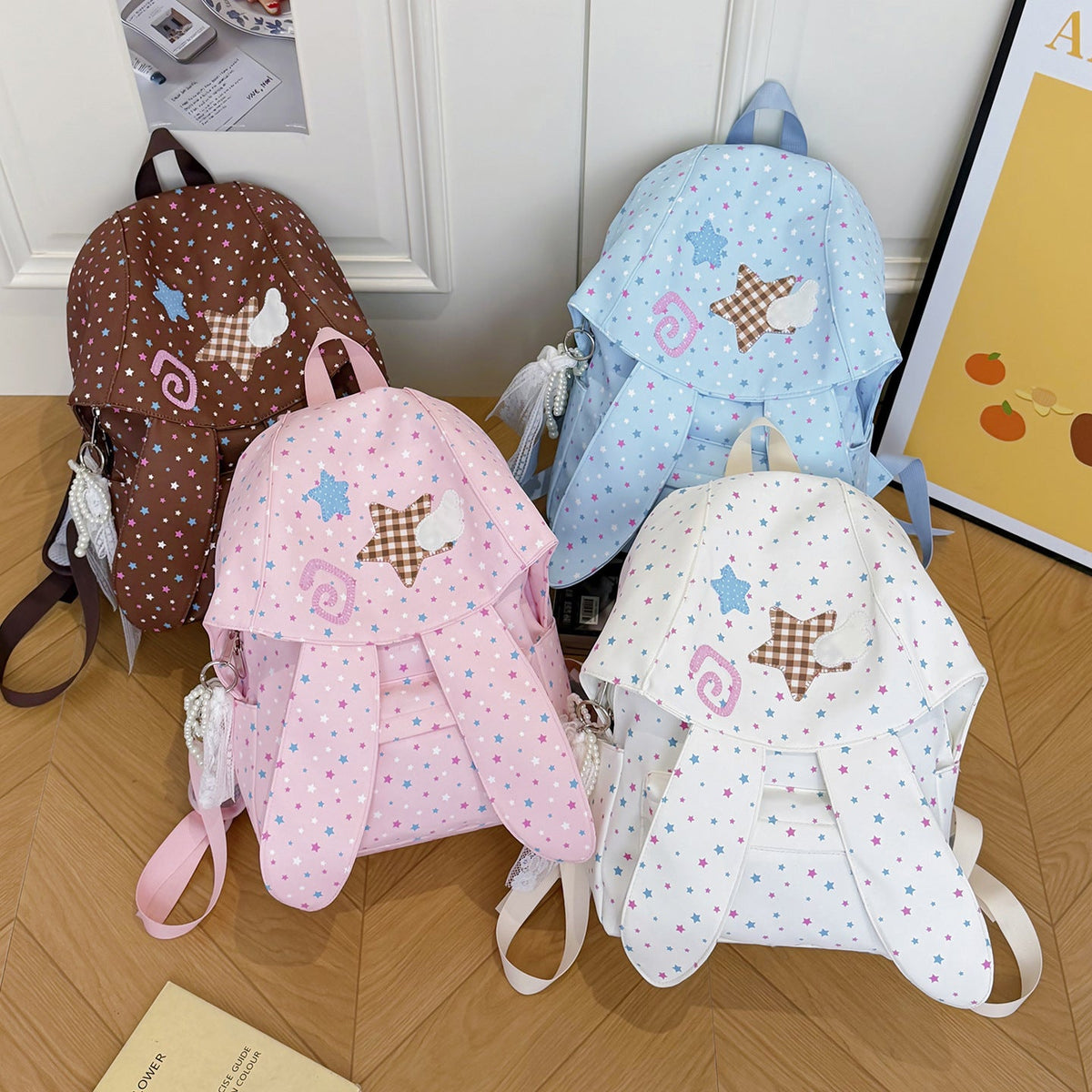Cute Bunny-Ear Decorative Backpack LoungeYard — product view 4