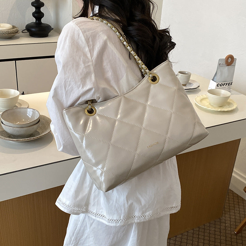 Quilted Faux Leather Tote Bag LoungeYard — product view 1