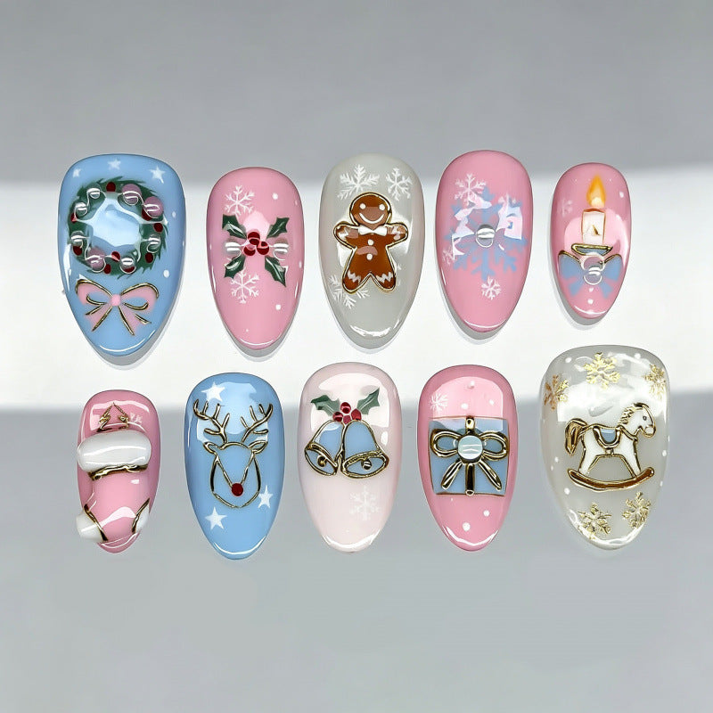 Holiday-Themed 3D Decorative Press-On Nail Set — product view 1
