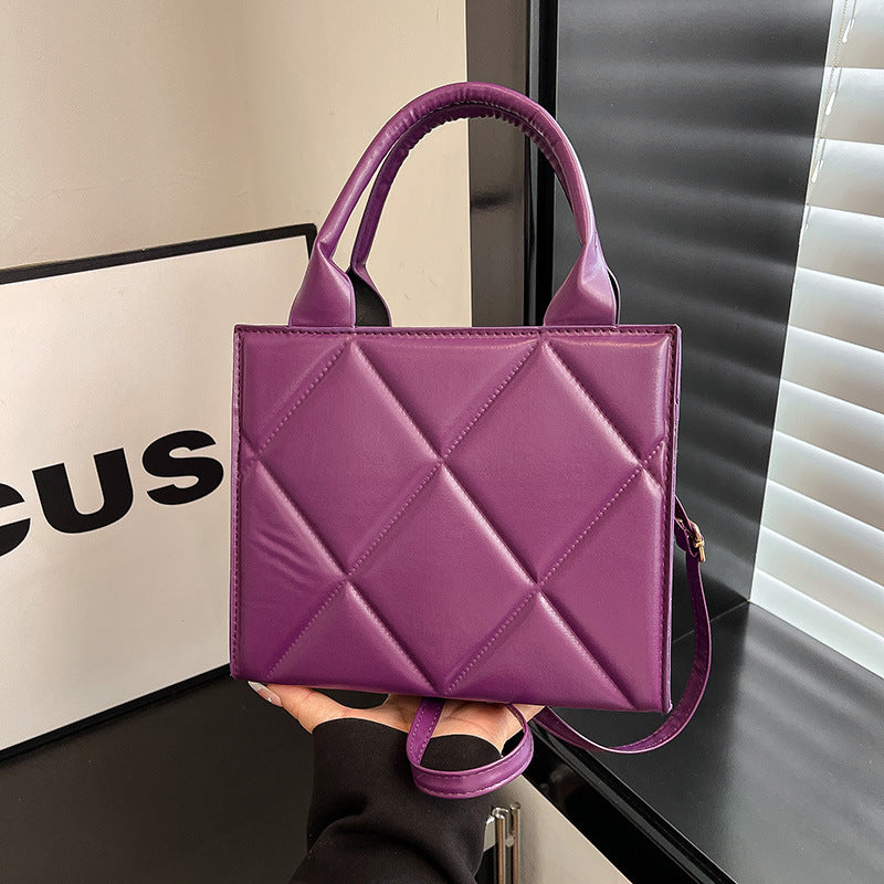 WoQuilted Faux Leather Handheld Tote LoungeYard — product view 6
