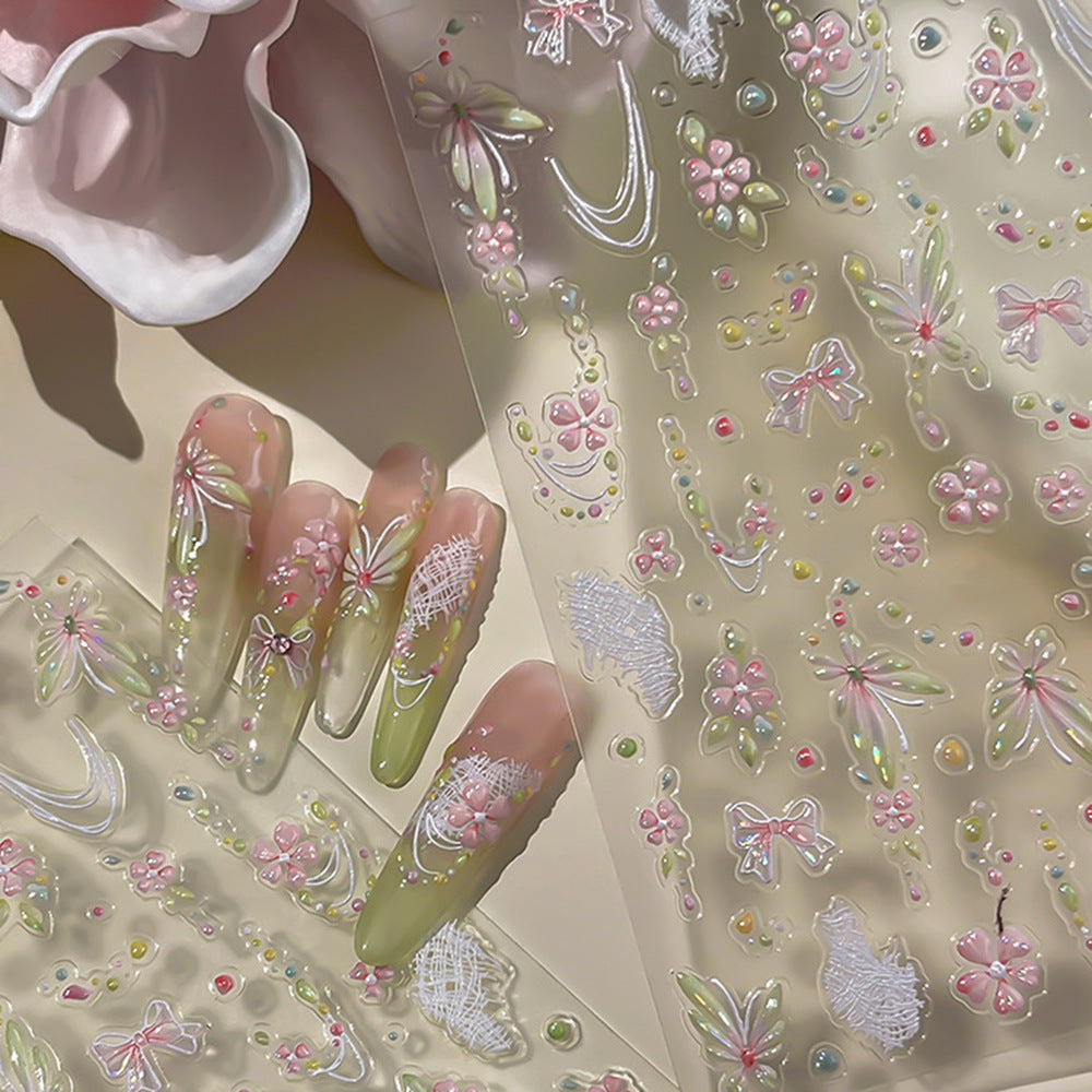 Decorative Floral Nail Art Sticker Sheet — product view 4