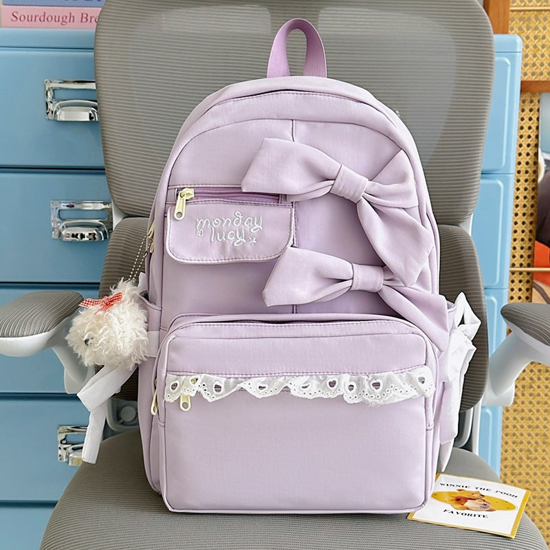 Decorative Bow-Embellished Backpack LoungeYard — product view 7