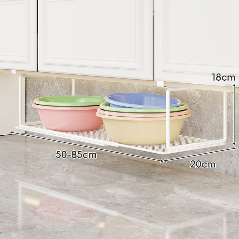 Telescoping Under-Cabinet Hanging Shelf with Non-Slip Mesh Tray — product view 5