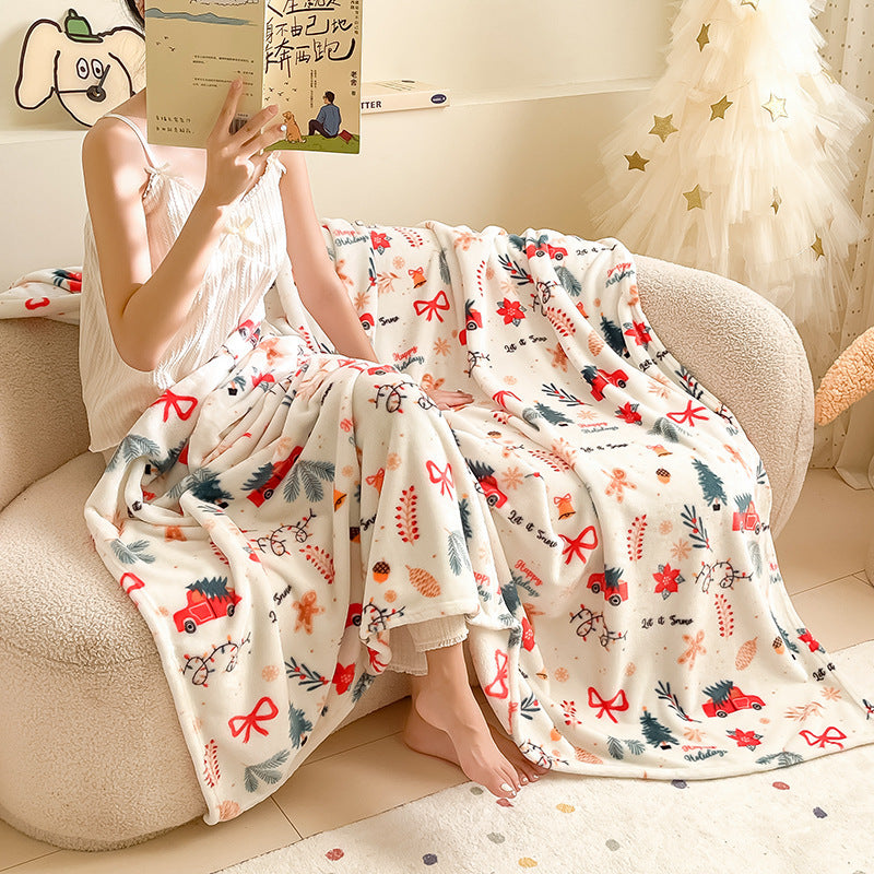 Cozy Holiday-Themed Fleece Throw Blanket — product view 2