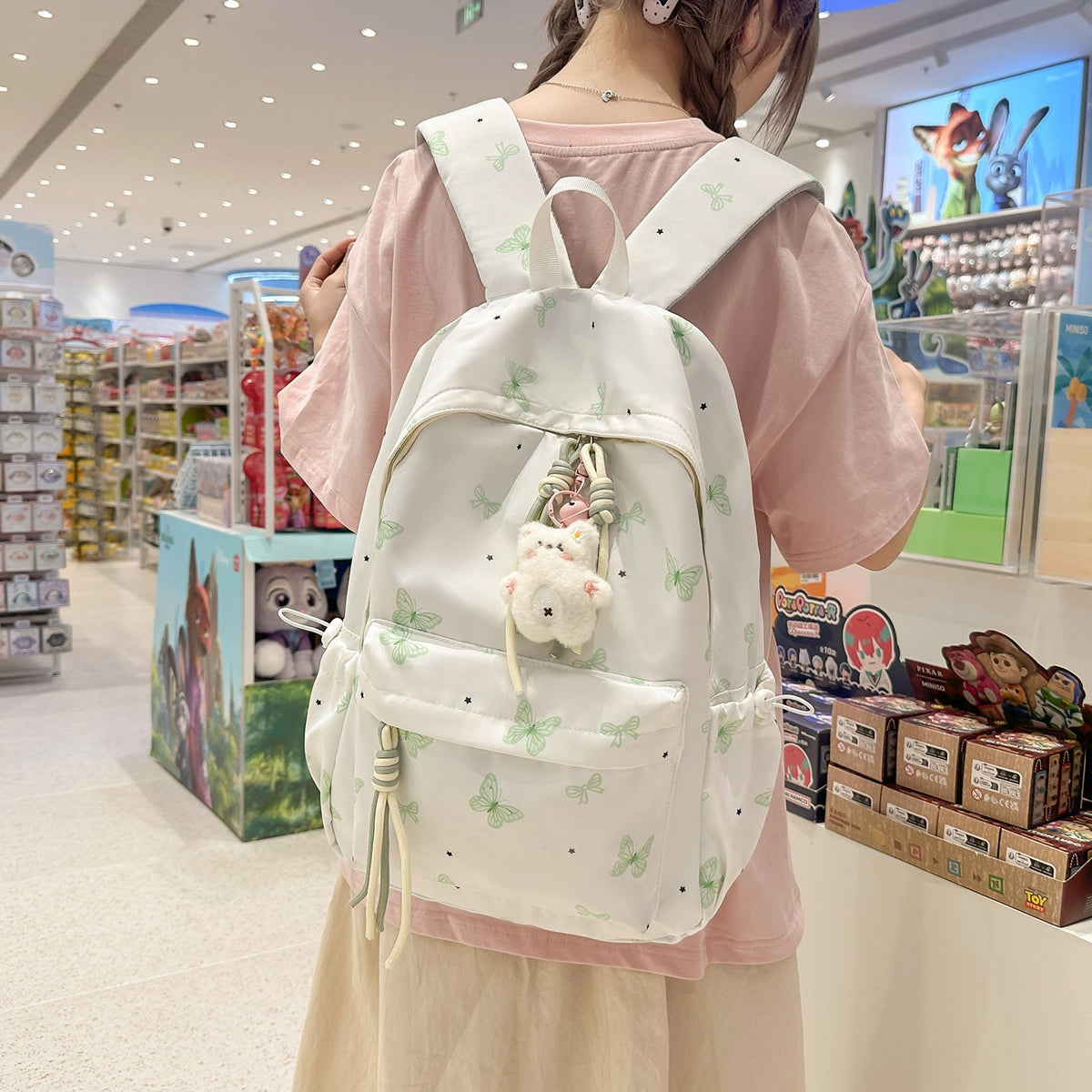 Charming Butterfly Print Casual Backpack LoungeYard — product view 3