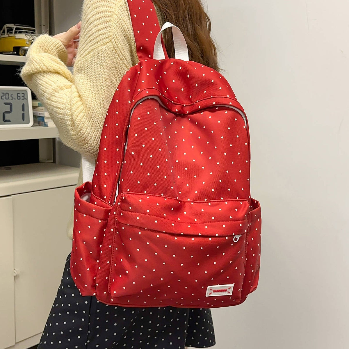 Stylish Polka Dot Backpack LoungeYard — product view 4