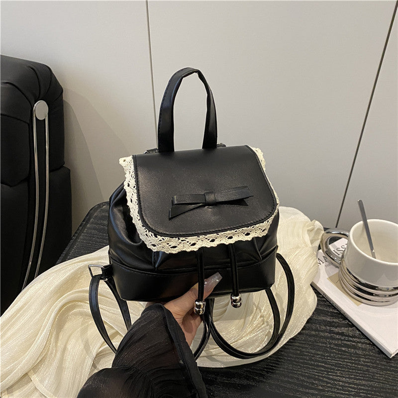 Cute Lace-Trimmed Mini Backpack LoungeYard — product view 6