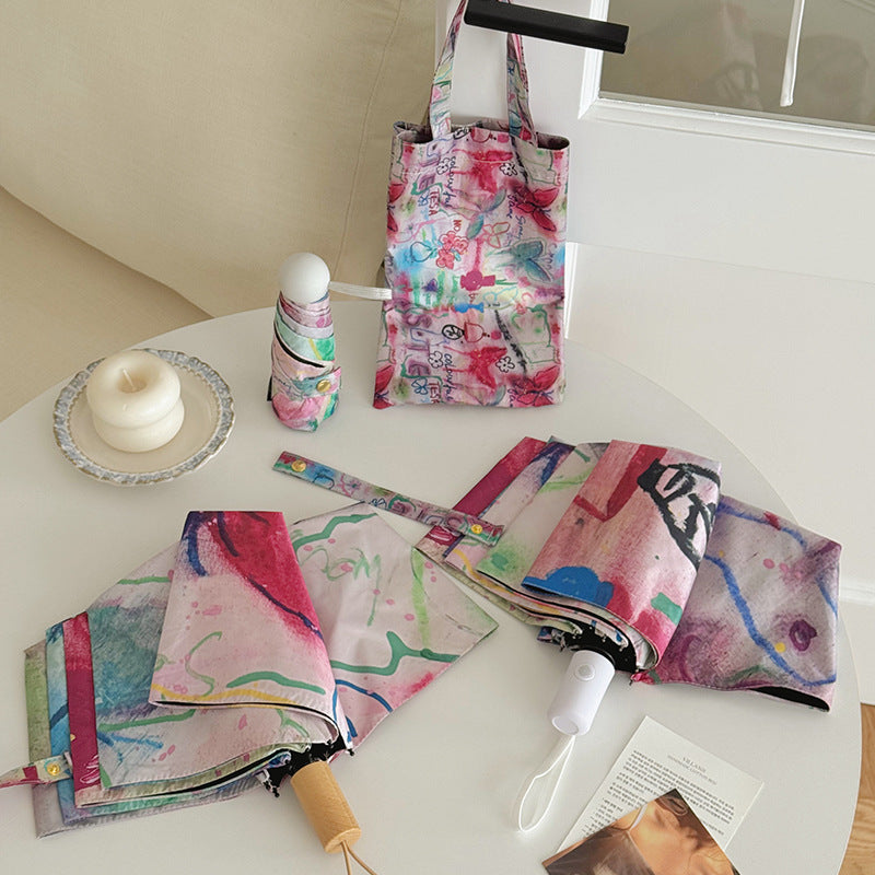 Women Foldable Designer Bag with Creative Art Motif LoungeYard — product view 1
