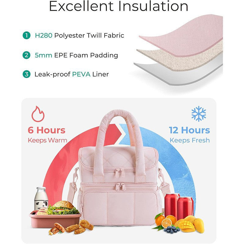 Stylish cooler bag with insulating interior compartment LoungeYard — product view 2