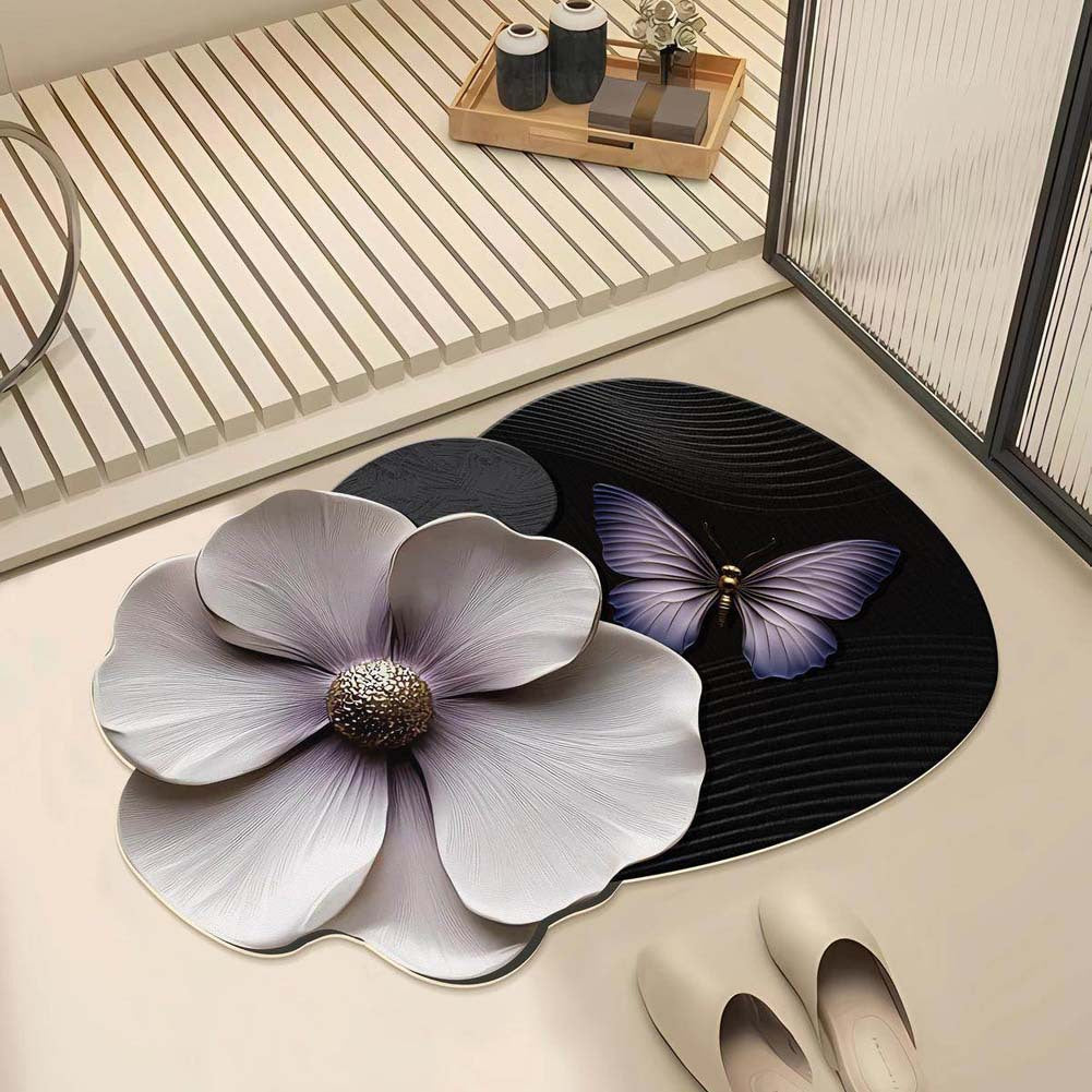 Artistic Floral Shape Bath Mat — product view 1