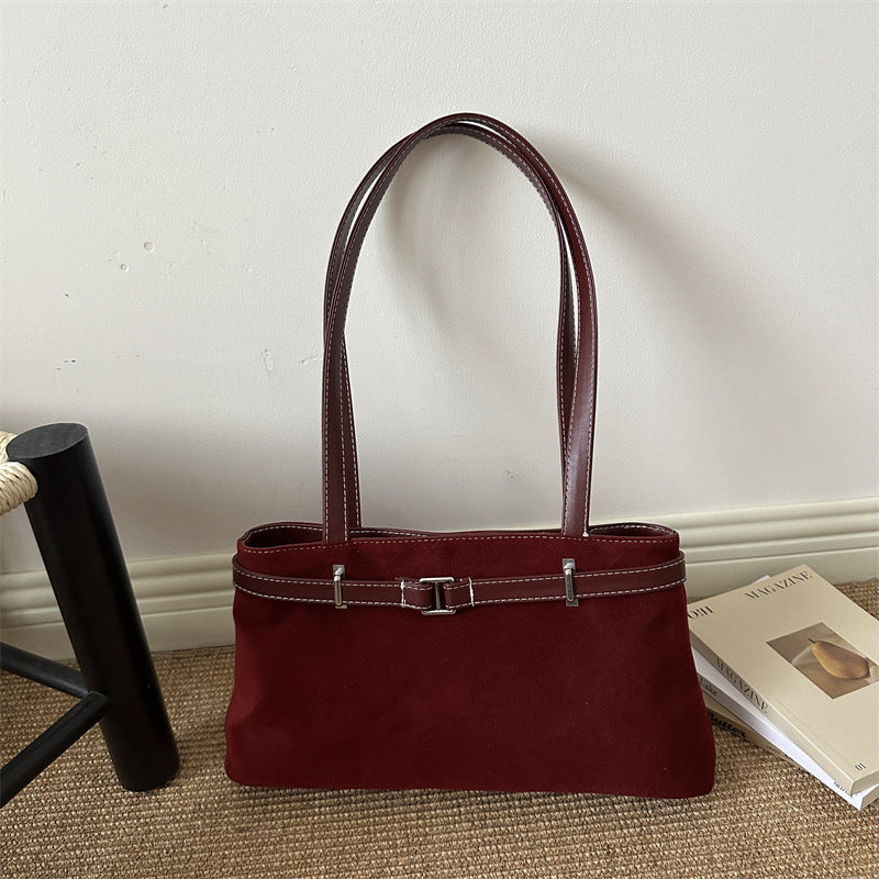 Suede Handheld Satchel — product view 4