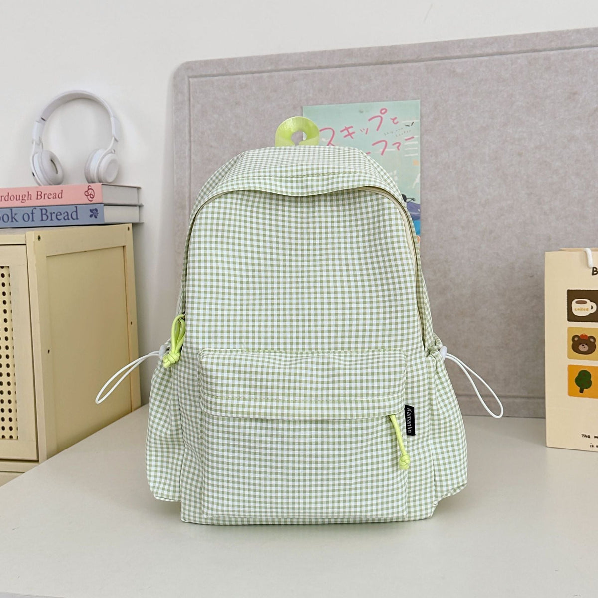 Gingham Check Pattern Backpack — product view 1