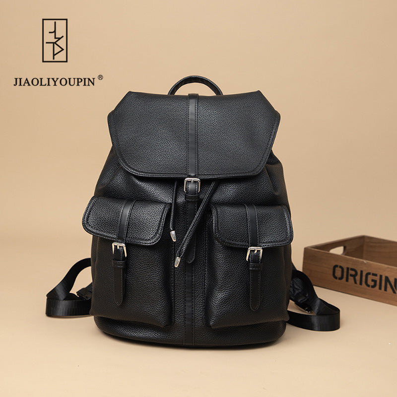 Premium Leather Laptop Backpack — product view 1