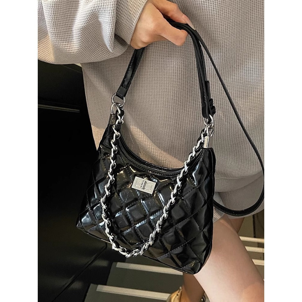 Quilted Faux Leather Chain Handbag LoungeYard — product view 1