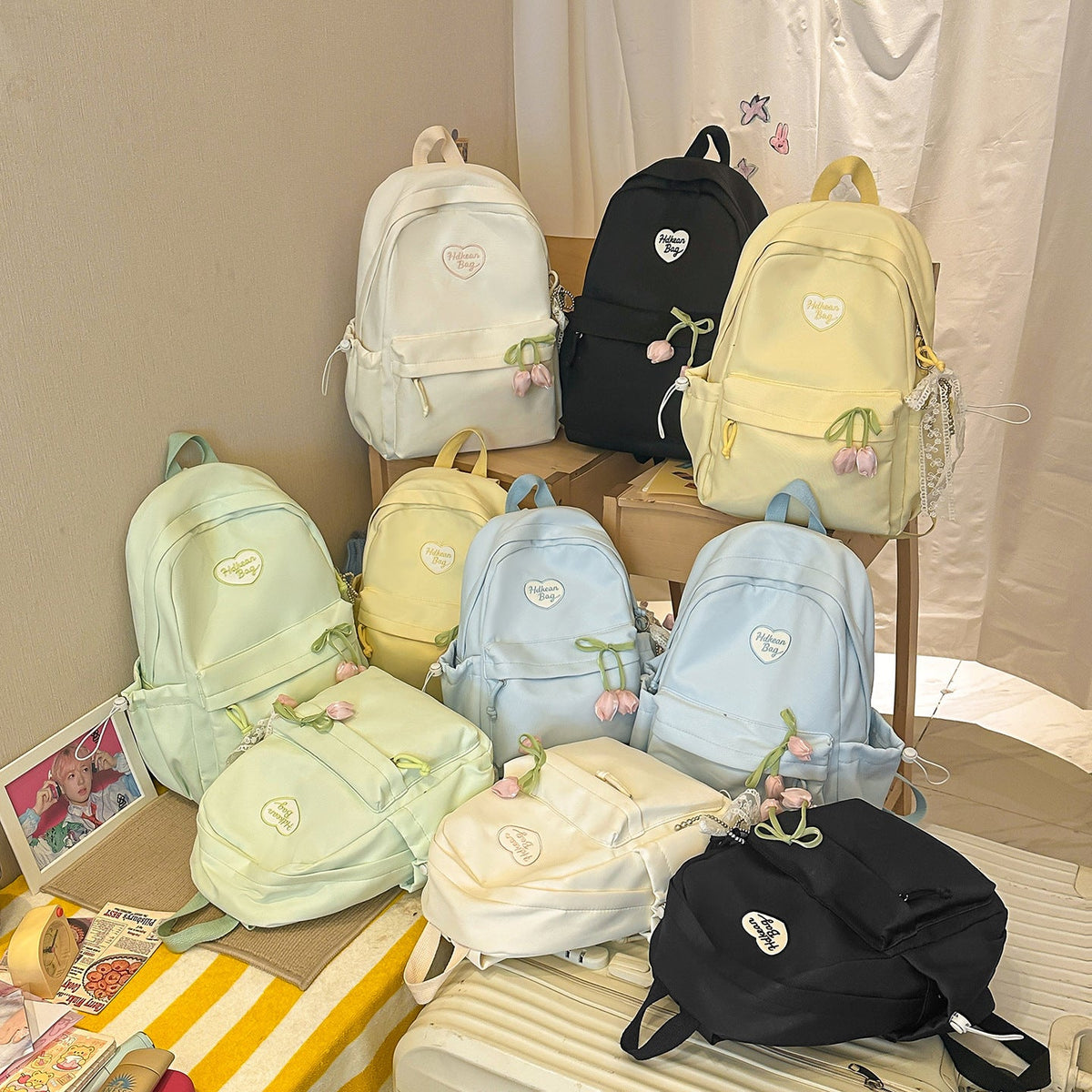 Floral-Embellished Casual Backpack LoungeYard — product view 4