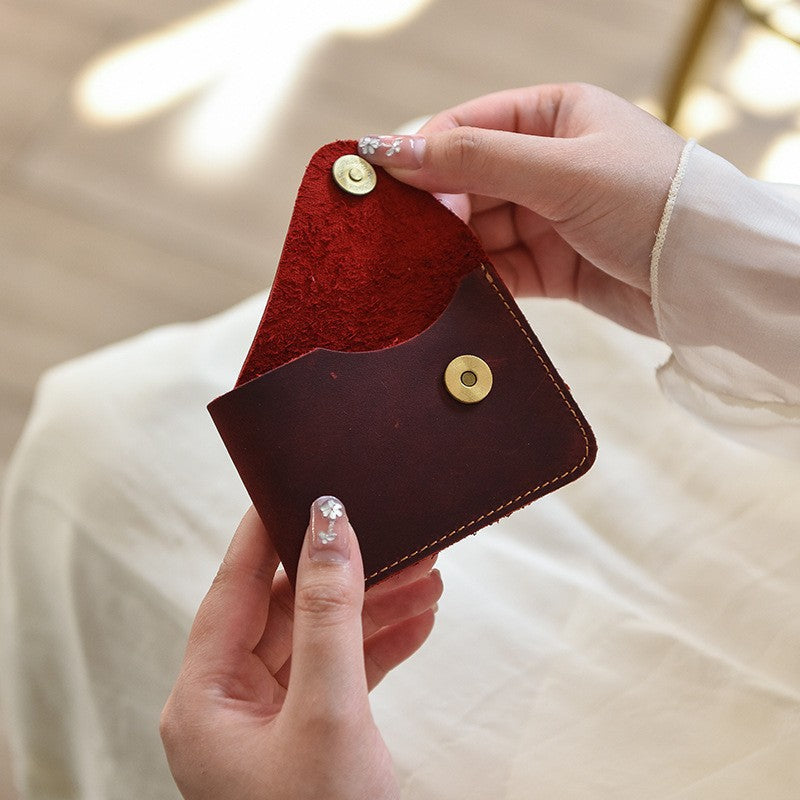 Premium Leather Buttoned Cardholder LoungeYard — product view 2
