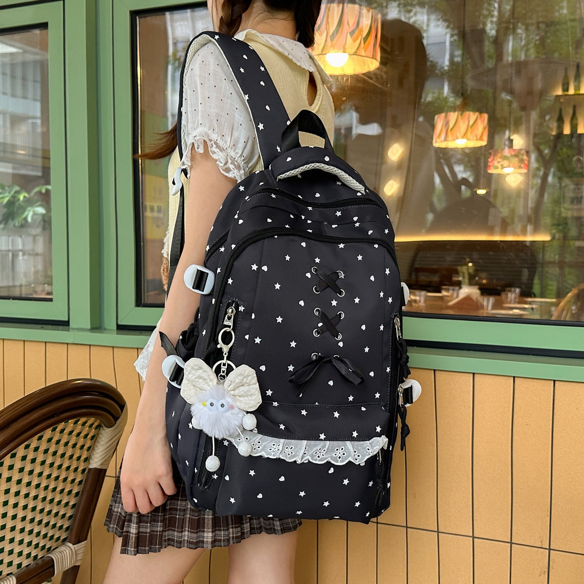 Decorative Star-Patterned Backpack LoungeYard 1791205780 — product view 3