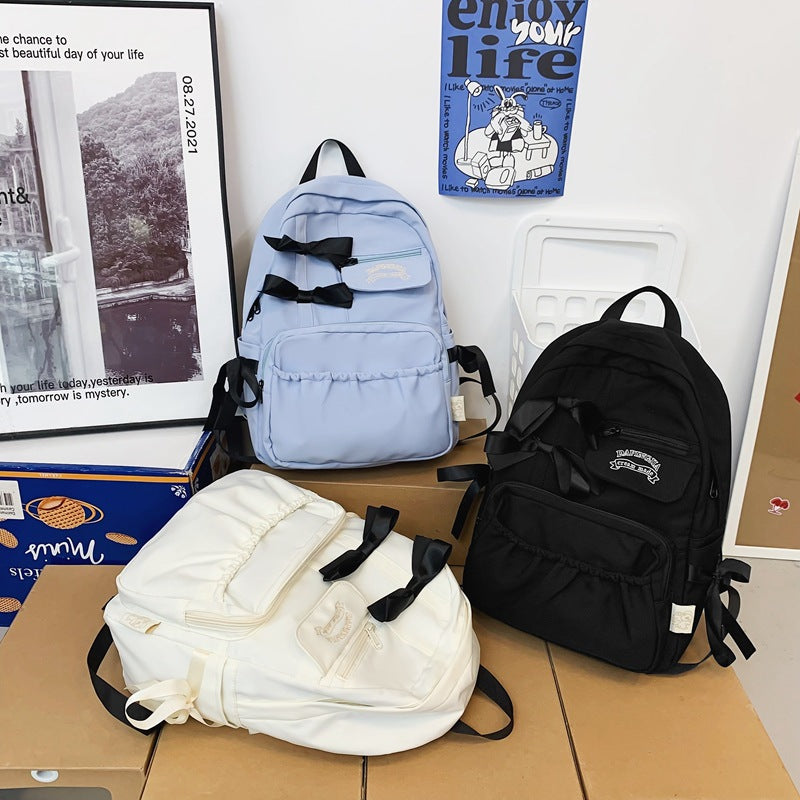 Charming Bow-Appliqué Casual Backpack LoungeYard — product view 4
