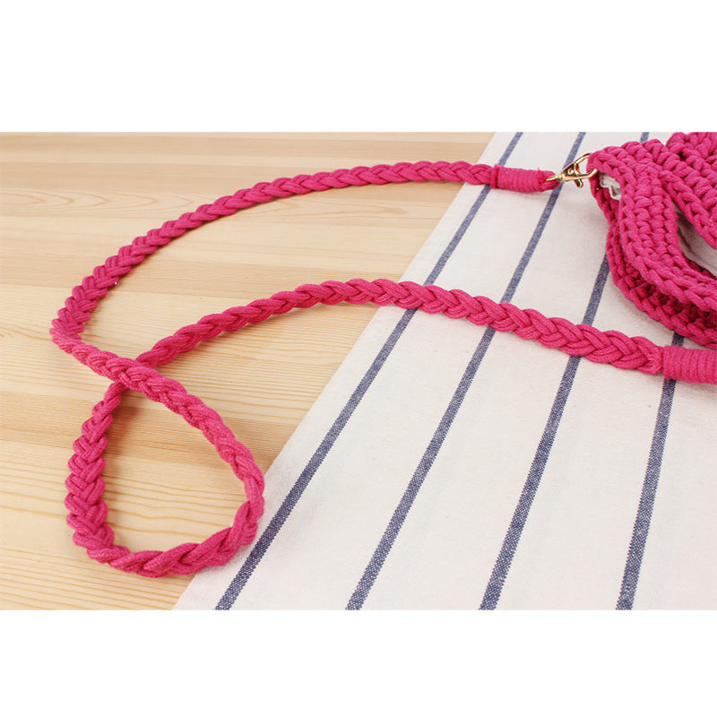 Playful macrame shoulder bag with braided handle LoungeYard — product view 3