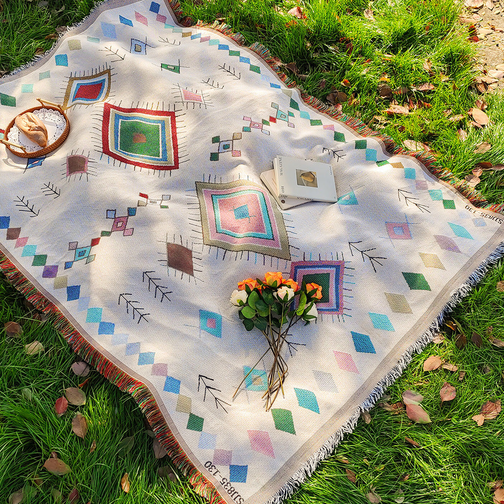 Artistic Geometric Throw Blanket — product view 1