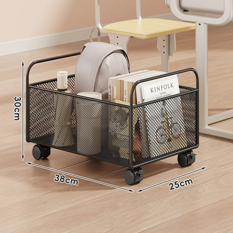 Low-Profile Mesh Rolling Storage Bin for Desk and Floor with Locking Swivel Wheels — product view 6