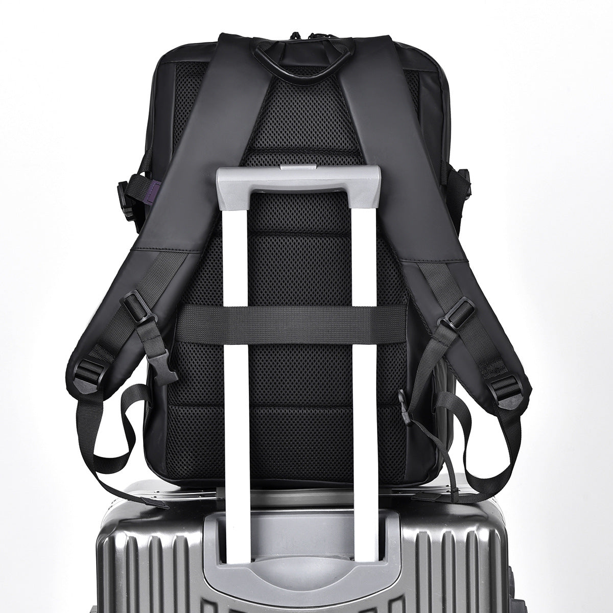 Urban backpack with waterproof material and innovative storage LoungeYard — product view 3