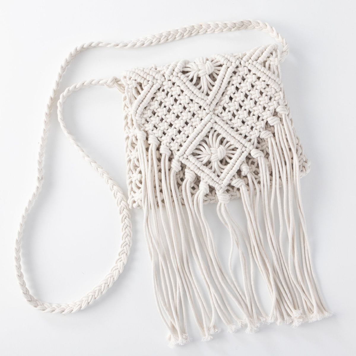 Macrame Shoulder Bag with Fringes LoungeYard — product view 4