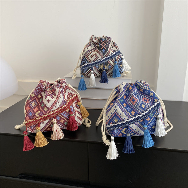 Bohemian Drawstring Tote Bag — product view 4